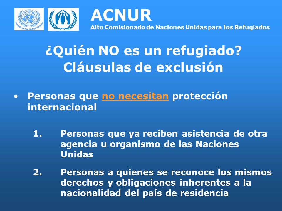 ACNUR Alto Comisionado de Naciones Unidas para los Refugiados