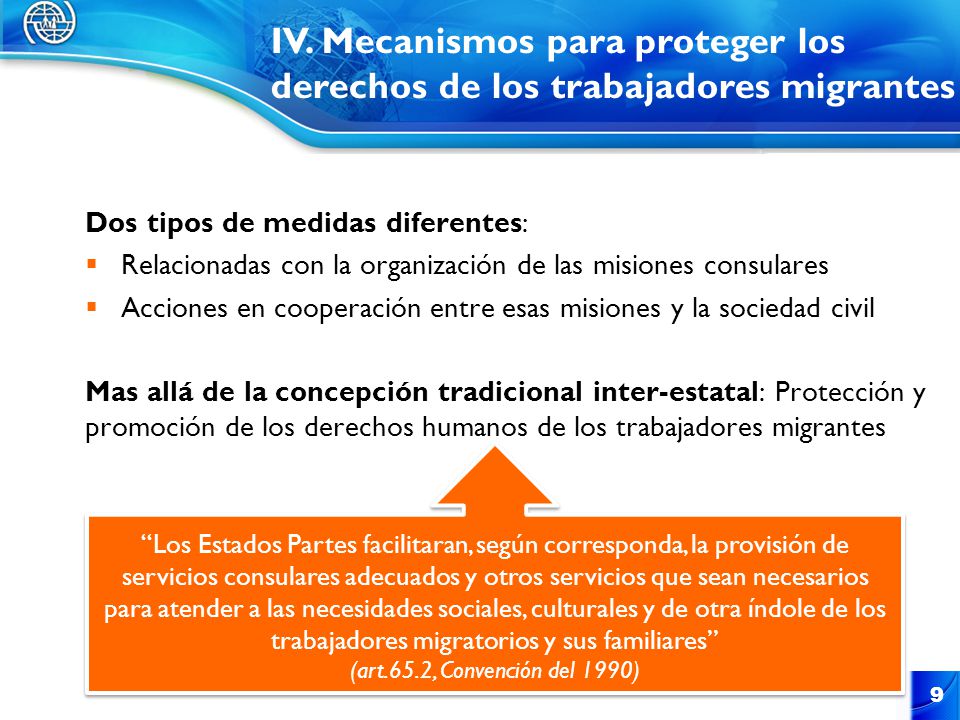 IV. Mecanismos para proteger los derechos de los trabajadores migrantes