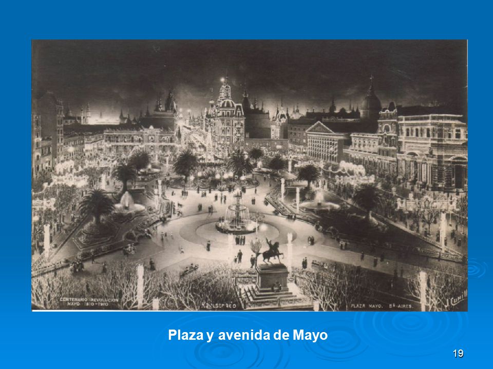 Plaza y avenida de Mayo