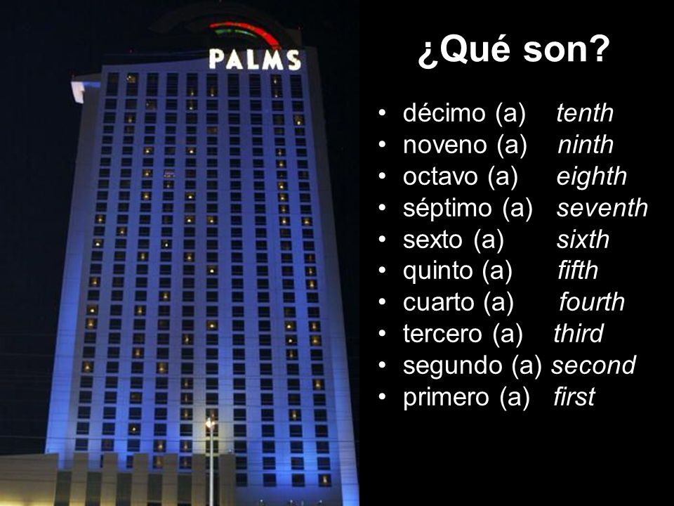 ¿Qué son décimo (a) tenth noveno (a) ninth octavo (a) eighth