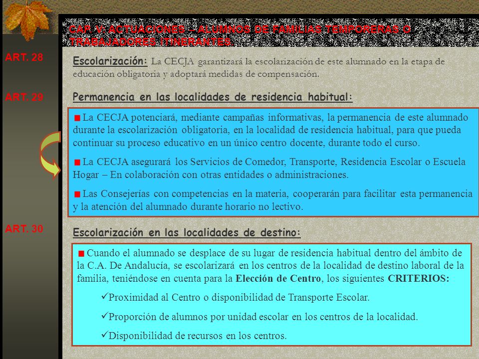 CAP. V: ACTUACIONES – ALUMNOS DE FAMILIAS TEMPORERAS O TRABAJADORES ITINERANTES.