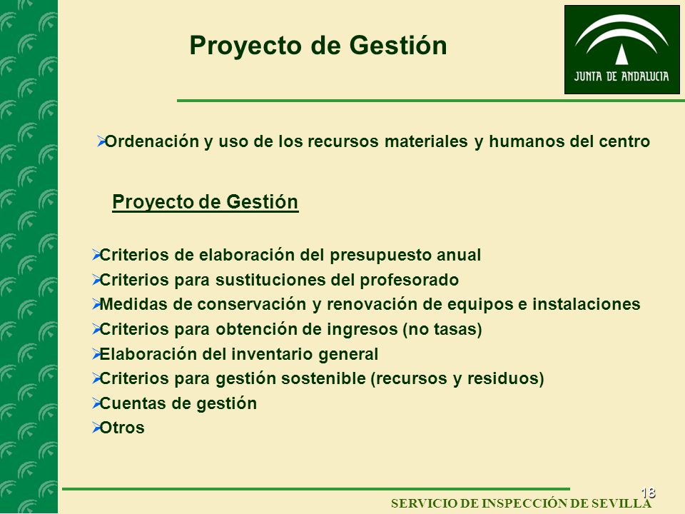 Ordenación y uso de los recursos materiales y humanos del centro