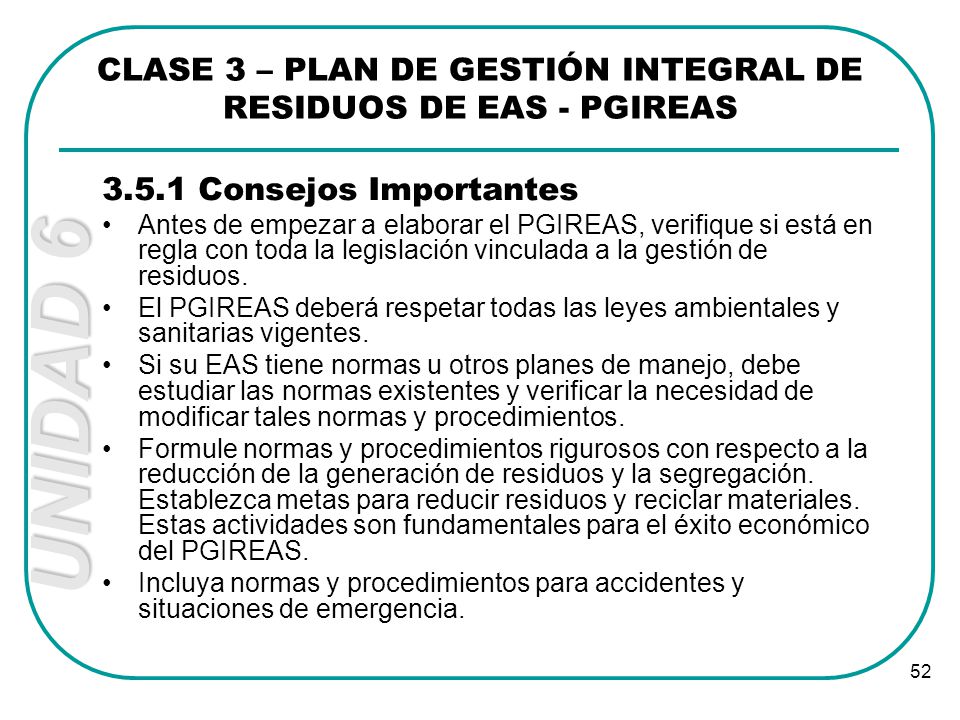 CLASE 3 – PLAN DE GESTIÓN INTEGRAL DE RESIDUOS DE EAS - PGIREAS