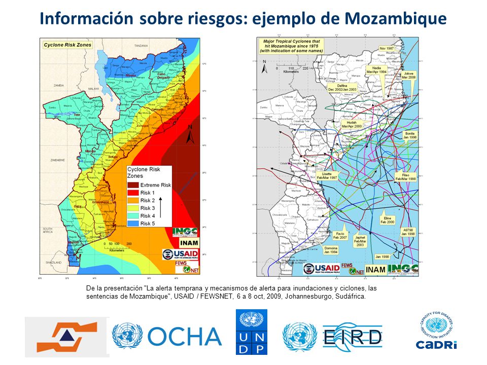 Información sobre riesgos: ejemplo de Mozambique