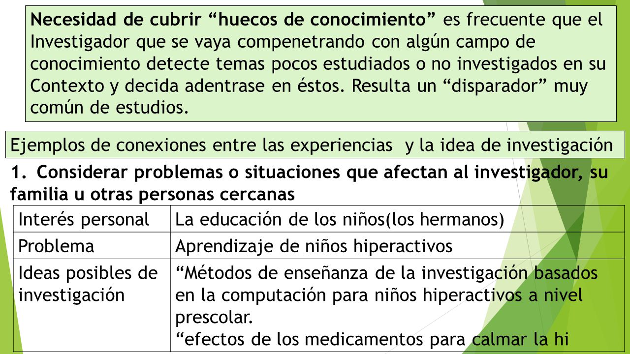 Necesidad de cubrir huecos de conocimiento es frecuente que el