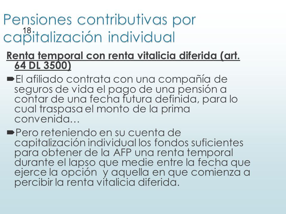 Pensiones contributivas por capitalización individual