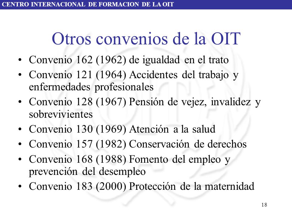 Otros convenios de la OIT