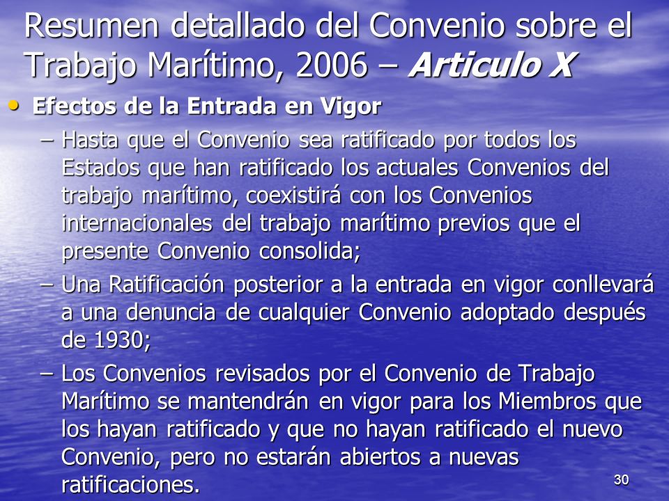 Resumen detallado del Convenio sobre el Trabajo Marítimo, 2006 – Articulo X