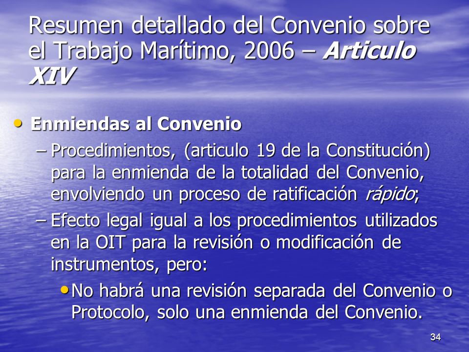 Resumen detallado del Convenio sobre el Trabajo Marítimo, 2006 – Articulo XIV