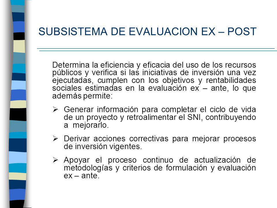 SUBSISTEMA DE EVALUACION EX – POST