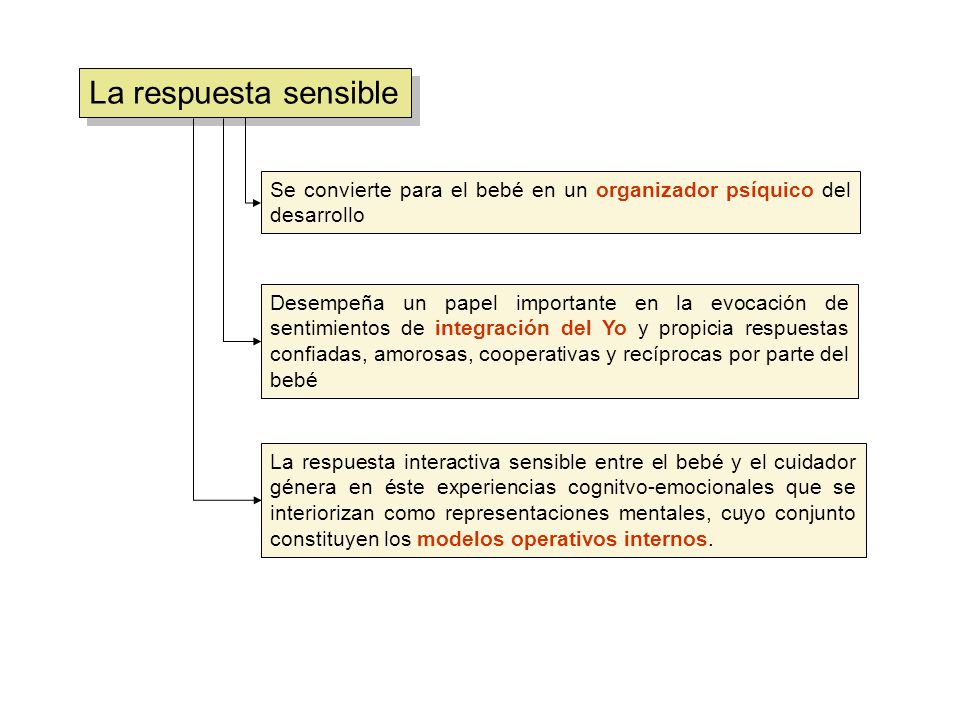 La respuesta sensible Se convierte para el bebé en un organizador psíquico del desarrollo.