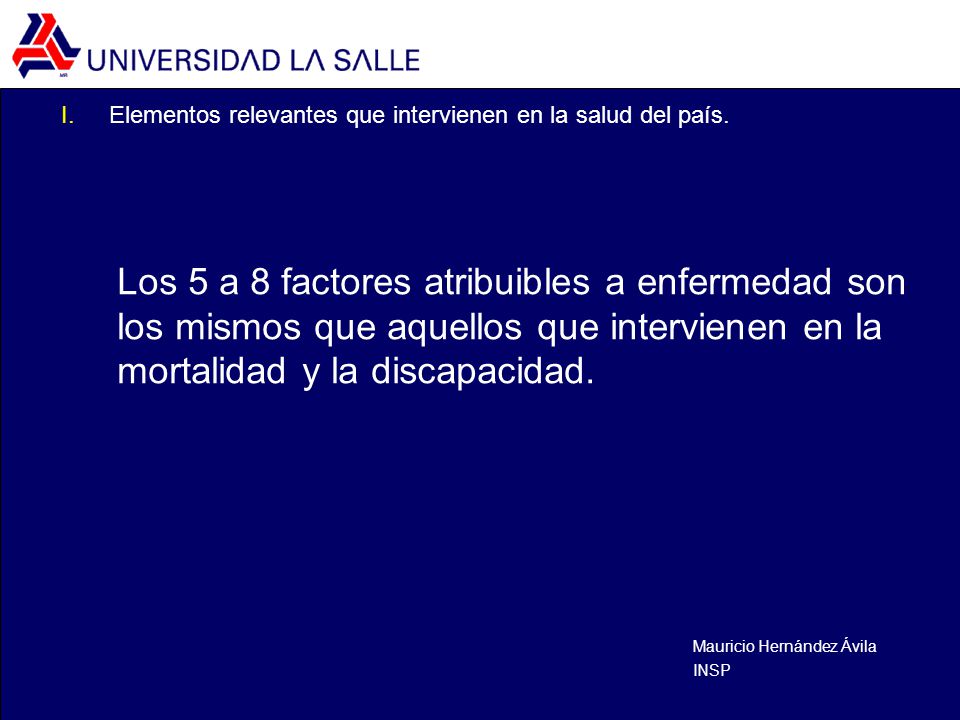 Los 5 a 8 factores atribuibles a enfermedad son