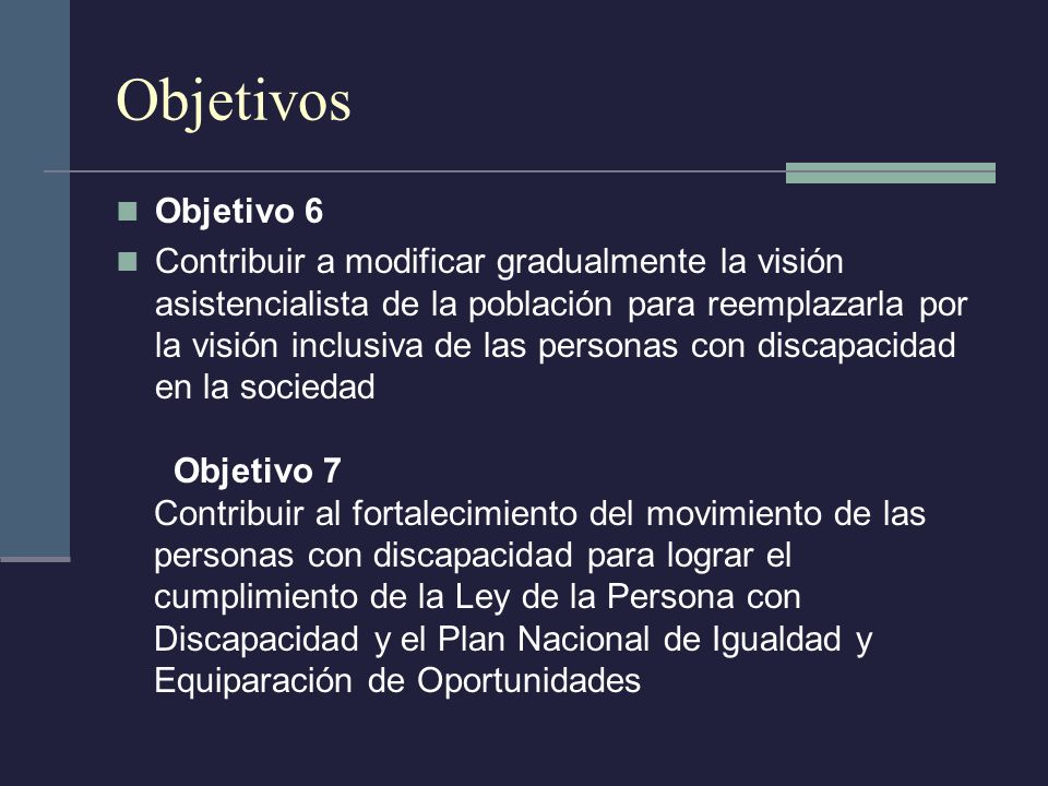 Objetivos Objetivo 6.