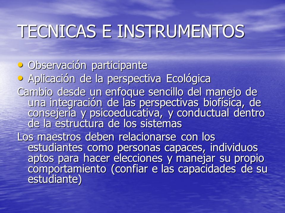 TECNICAS E INSTRUMENTOS