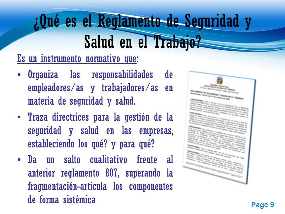 ¿Qué es el Reglamento de Seguridad y Salud en el Trabajo