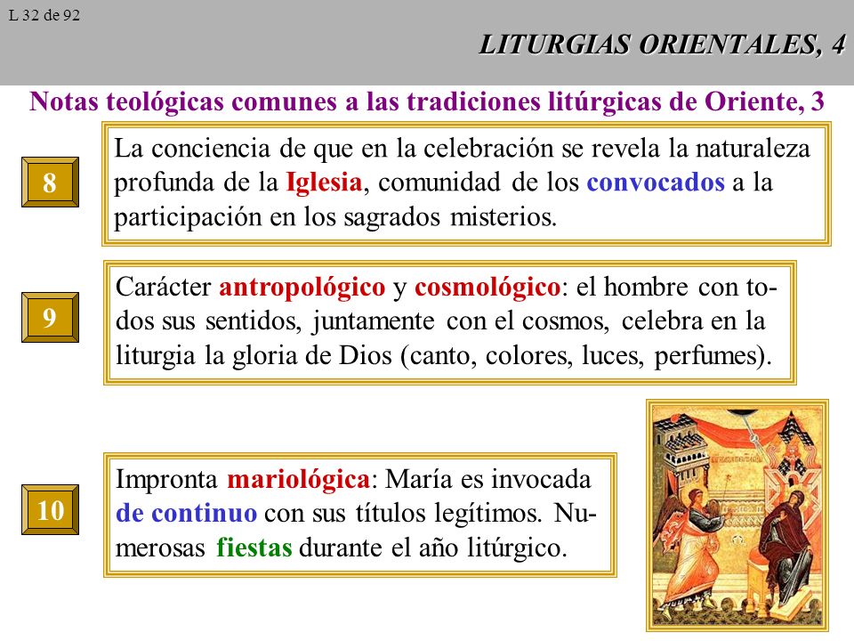 Notas teológicas comunes a las tradiciones litúrgicas de Oriente, 3