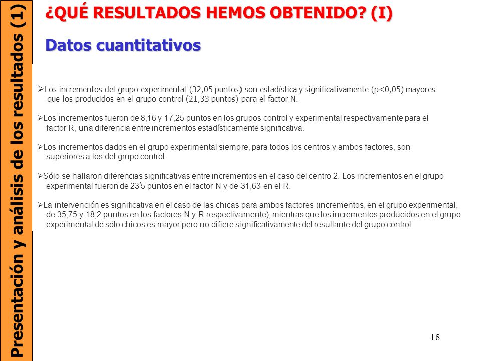Presentación y análisis de los resultados (1)