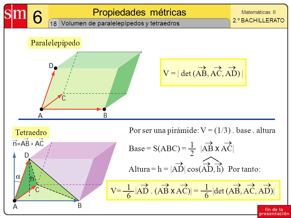 Volumen de paralelepípedos y tetraedros