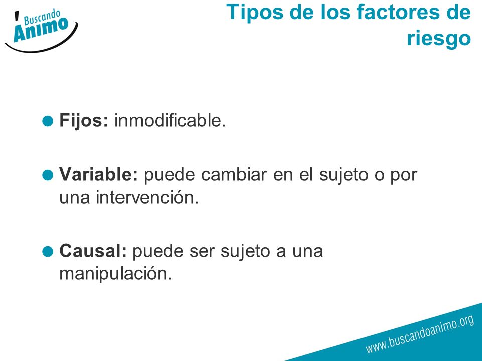 Tipos de los factores de riesgo