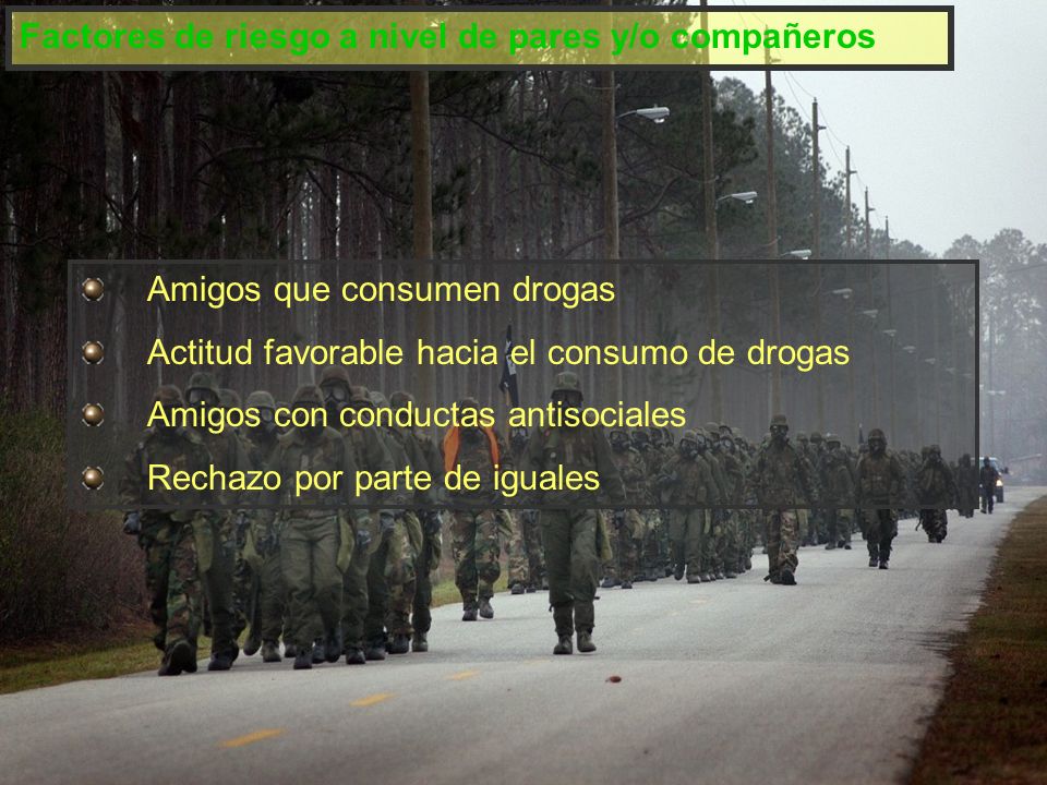Factores de riesgo a nivel de pares y/o compañeros
