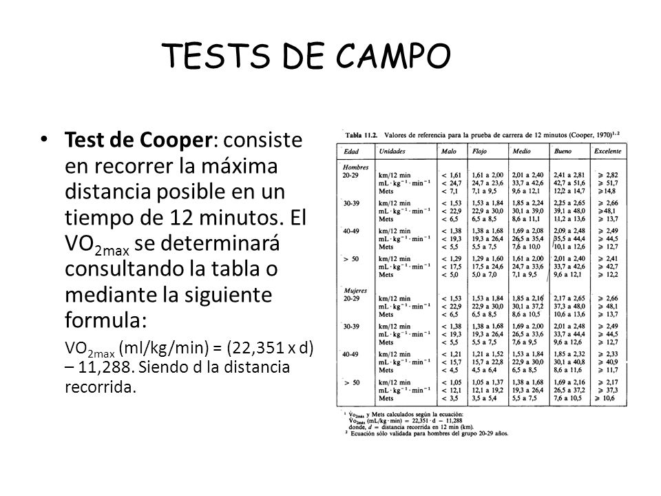 Tests Directos Para La Determinacion Del Consumo De Oxigeno Ppt