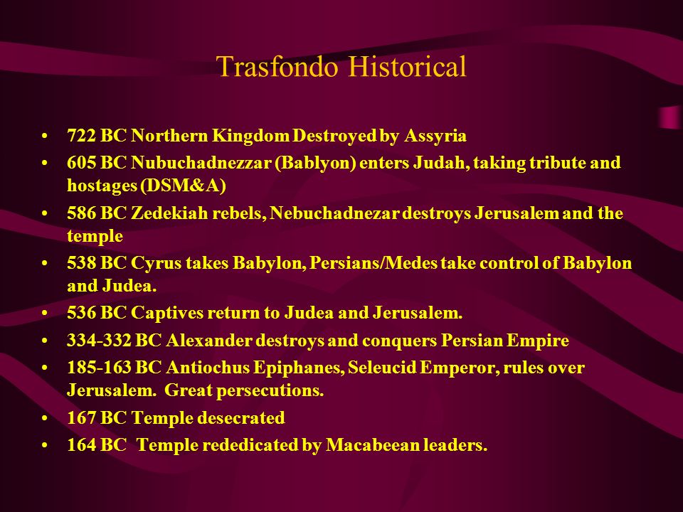 Trasfondo Historical 722 BC Northern Kingdom Destroyed by Assyria