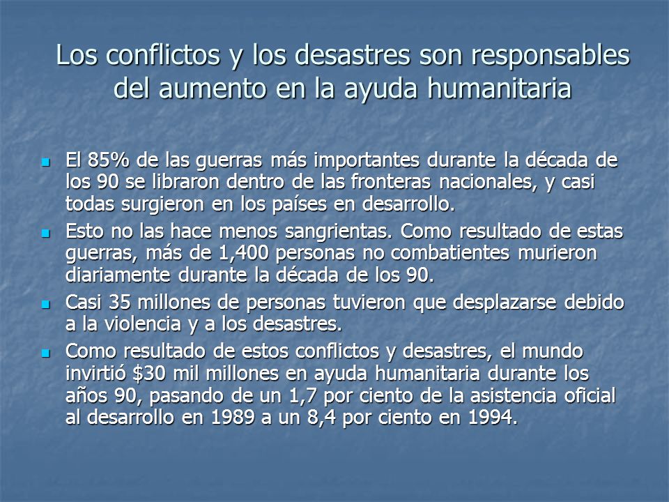 Los conflictos y los desastres son responsables del aumento en la ayuda humanitaria