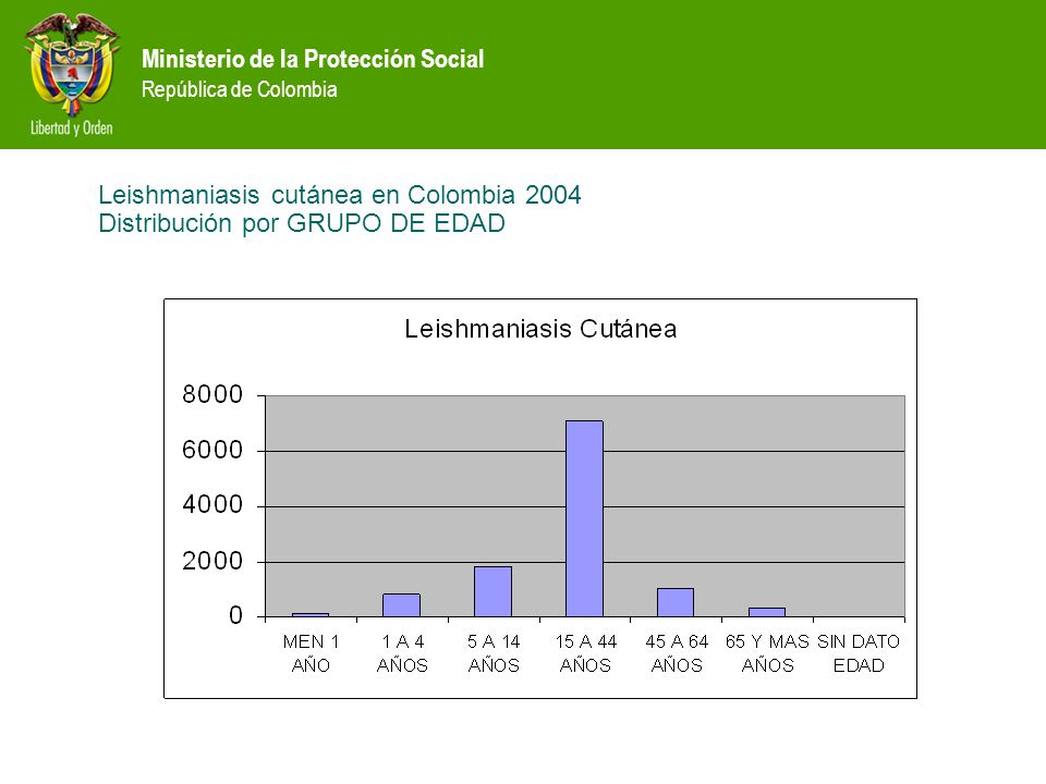 Leishmaniasis cutánea en Colombia 2004 Distribución por GRUPO DE EDAD