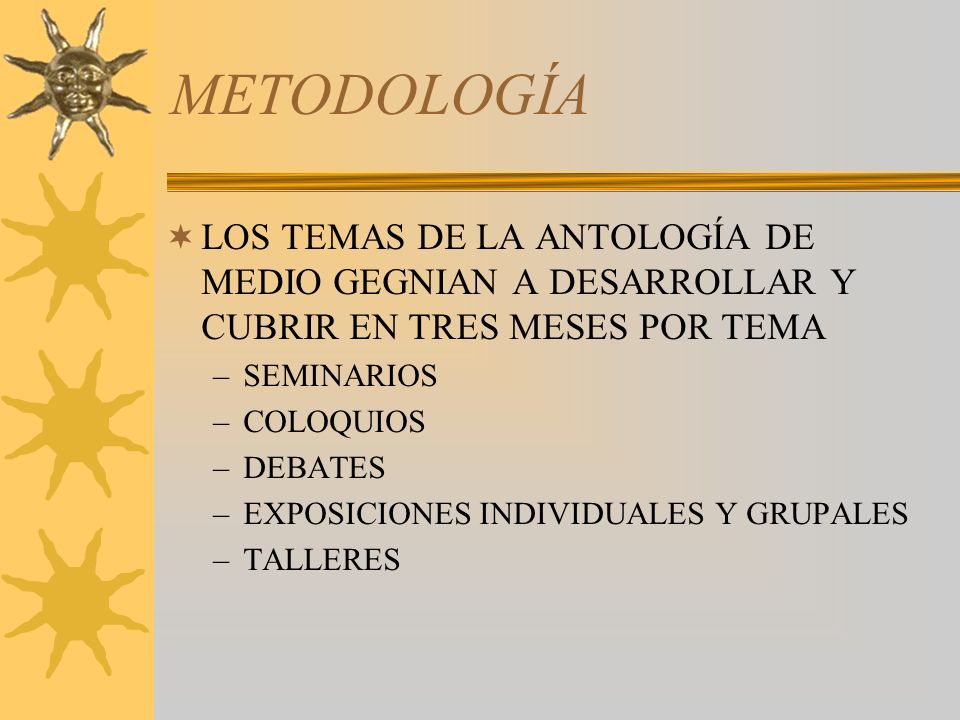 METODOLOGÍA LOS TEMAS DE LA ANTOLOGÍA DE MEDIO GEGNIAN A DESARROLLAR Y CUBRIR EN TRES MESES POR TEMA.