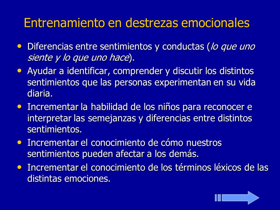 Entrenamiento en destrezas emocionales
