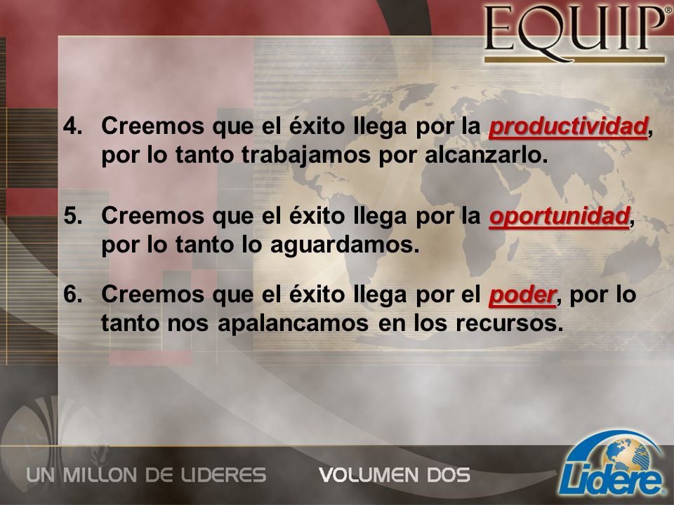 Creemos que el éxito llega por la productividad, por lo tanto trabajamos por alcanzarlo.
