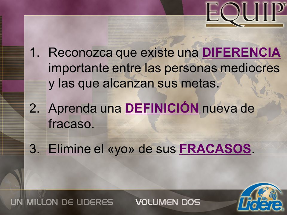 Reconozca que existe una DIFERENCIA importante entre las personas mediocres y las que alcanzan sus metas.
