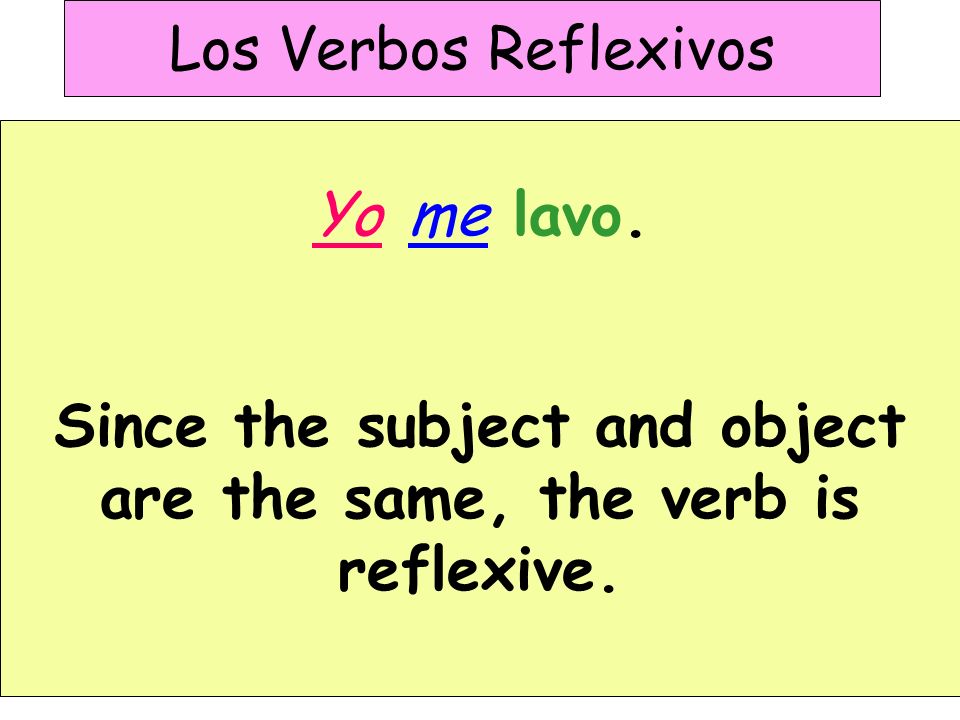 Since the subject and object are the same, the verb is reflexive.