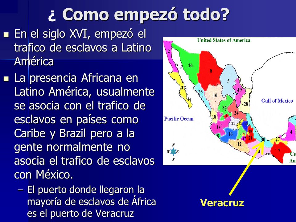 Como empezó todo En el siglo XVI, empezó el trafico de esclavos a Latino América.