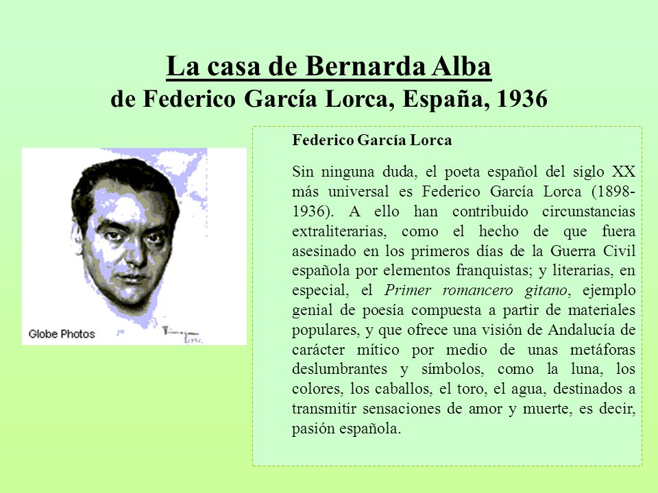 La casa de Bernarda Alba de Federico García Lorca, España, 1936