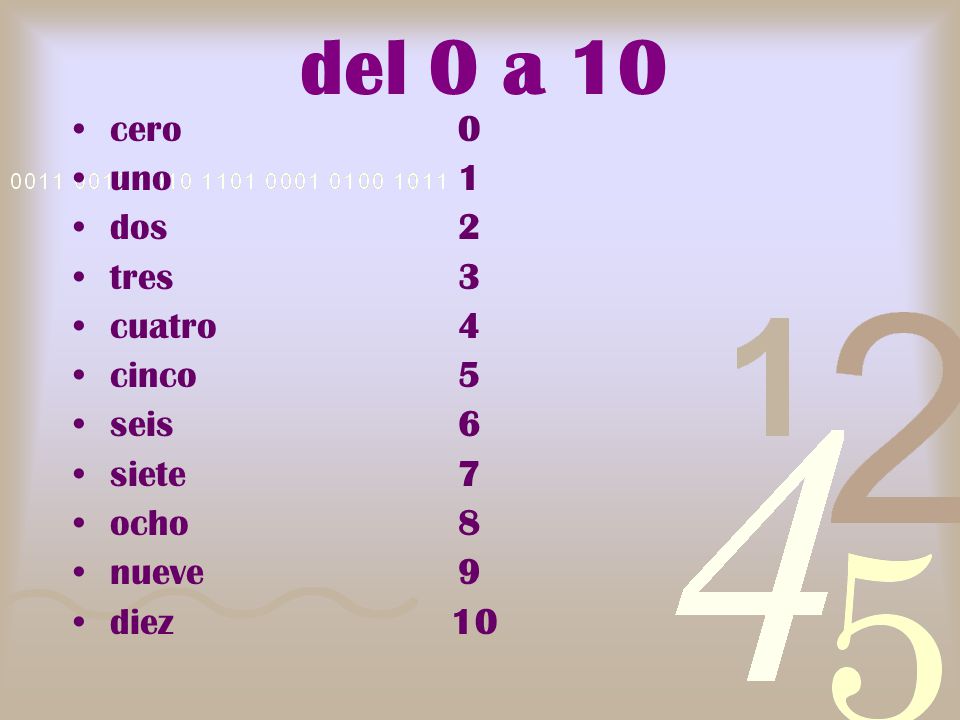 del 0 a 10 cero 0 uno 1 dos 2 tres 3 cuatro 4 cinco 5 seis 6 siete 7