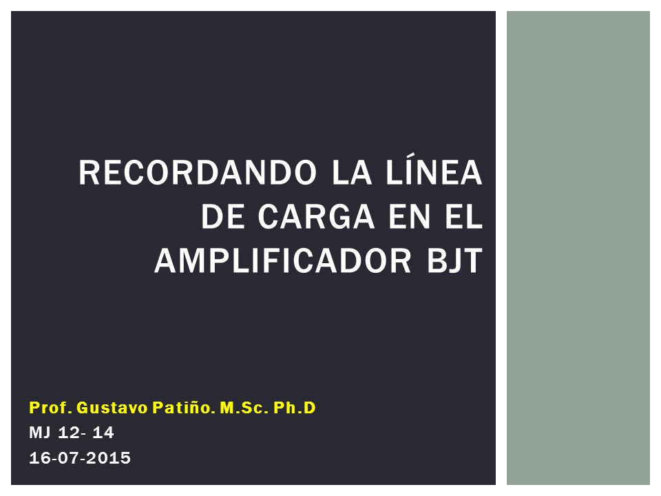 Recordando la línea de carga en el amplificador BJT