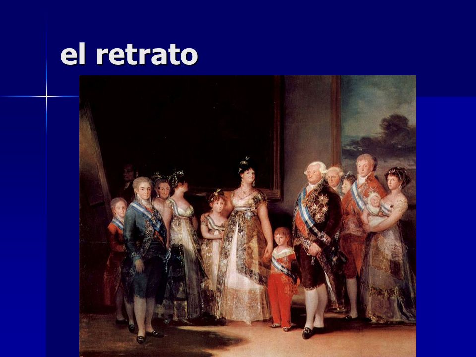 el retrato Portrait: a painting, photograph, or other artistic representation of a person.