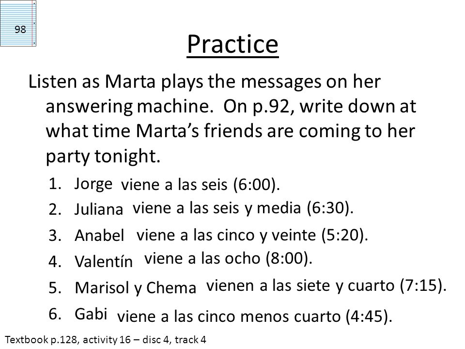 Practice 98.