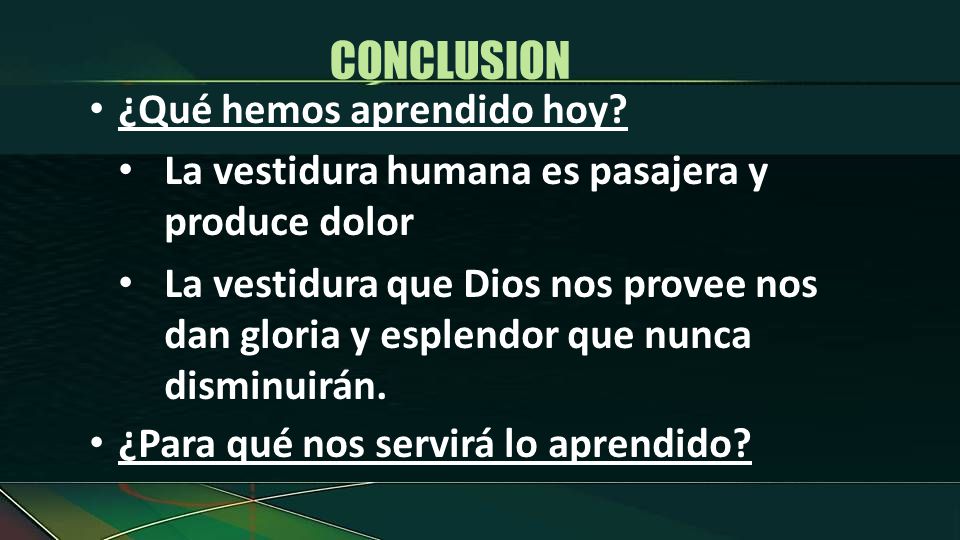 CONCLUSION ¿Qué hemos aprendido hoy