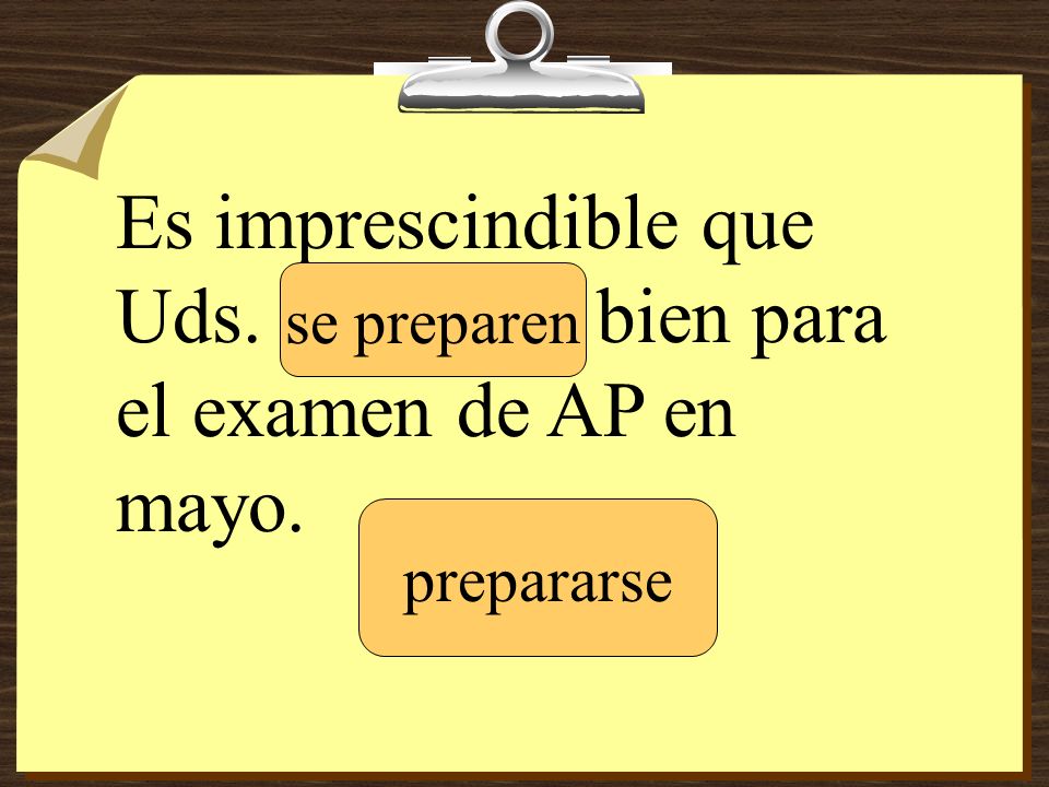 Es imprescindible que Uds. _______ bien para el examen de AP en mayo.