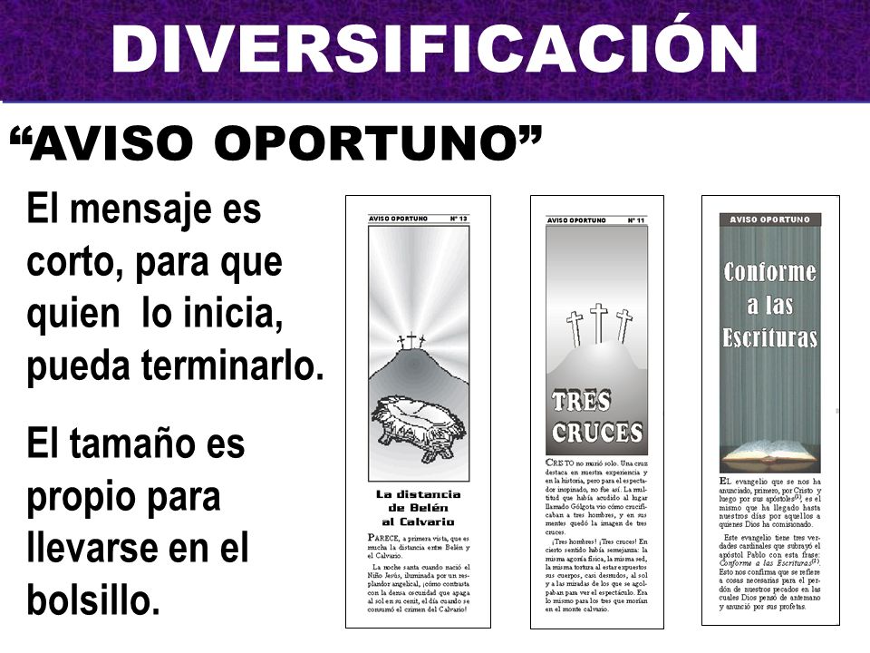DIVERSIFICACIÓN AVISO OPORTUNO
