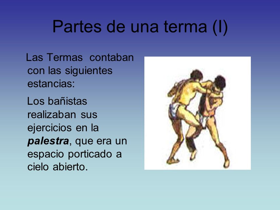 Partes de una terma (I) Las Termas contaban con las siguientes estancias: