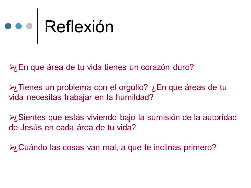 Reflexión ¿En que área de tu vida tienes un corazón duro