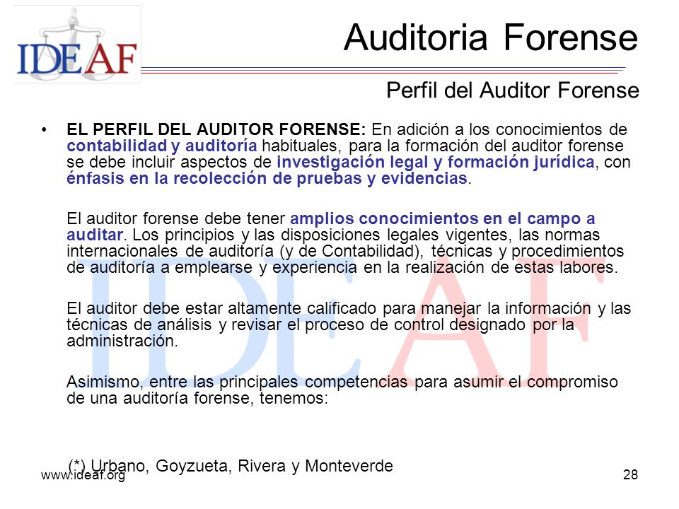 Auditoria Forense Perfil del Auditor Forense