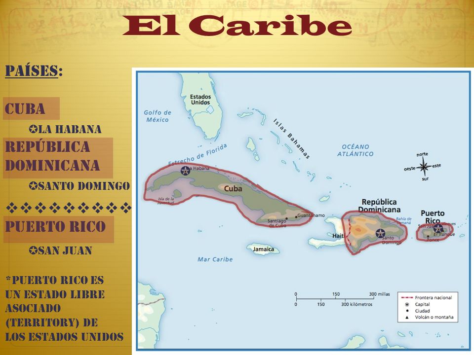 El Caribe Países: Cuba ✪La Habana República dominicana ✪Santo domingo