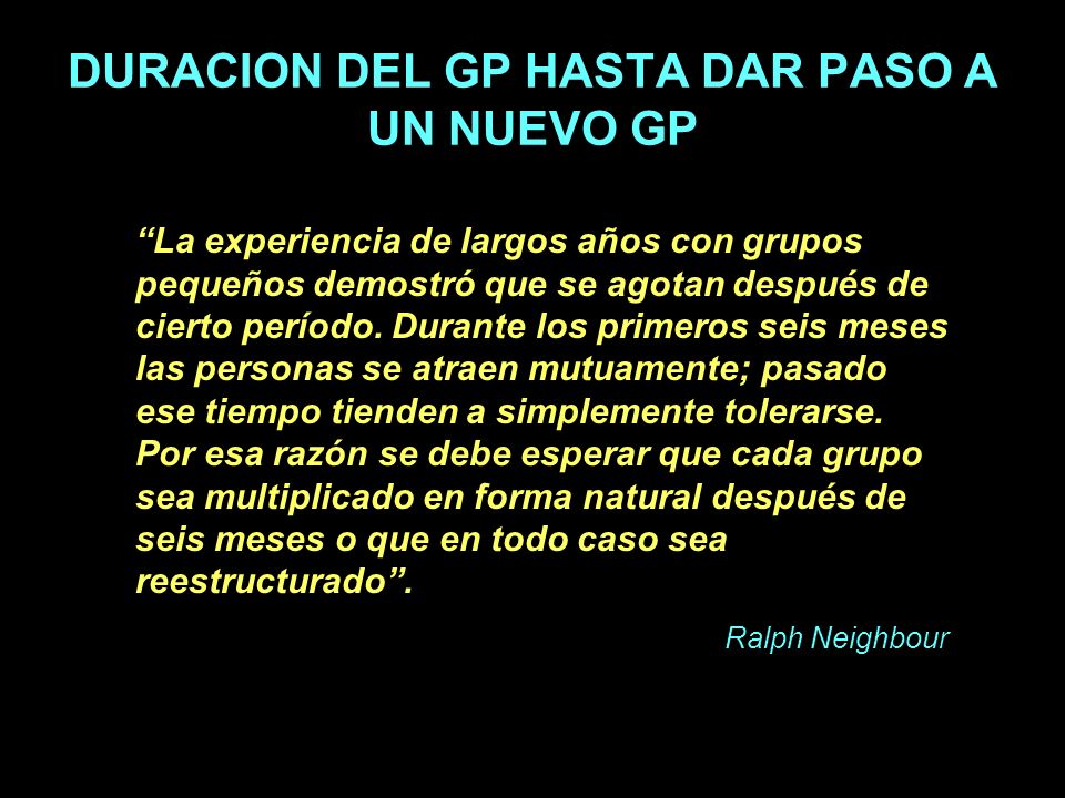 DURACION DEL GP HASTA DAR PASO A UN NUEVO GP