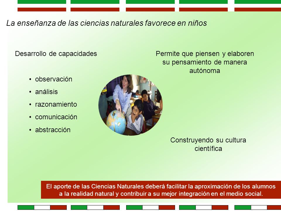 La enseñanza de las ciencias naturales favorece en niños