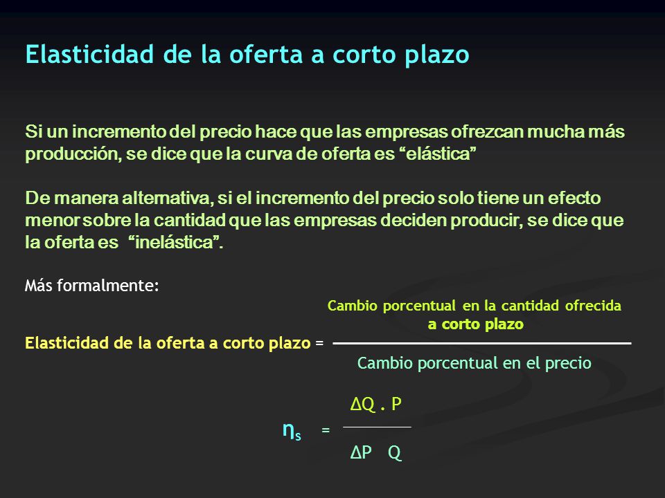 Elasticidad de la oferta a corto plazo