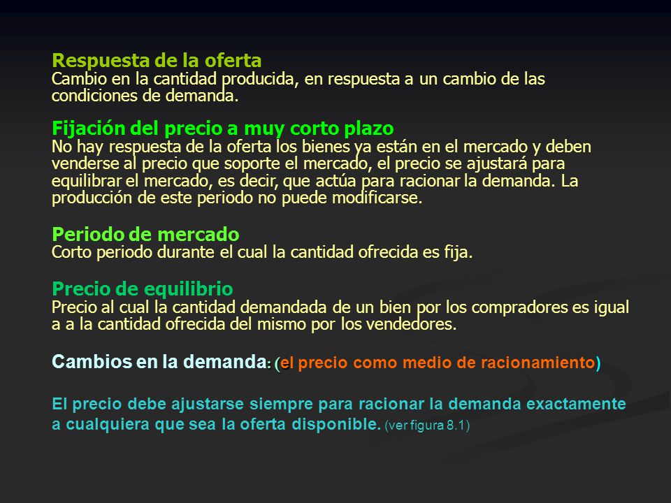 Fijación del precio a muy corto plazo